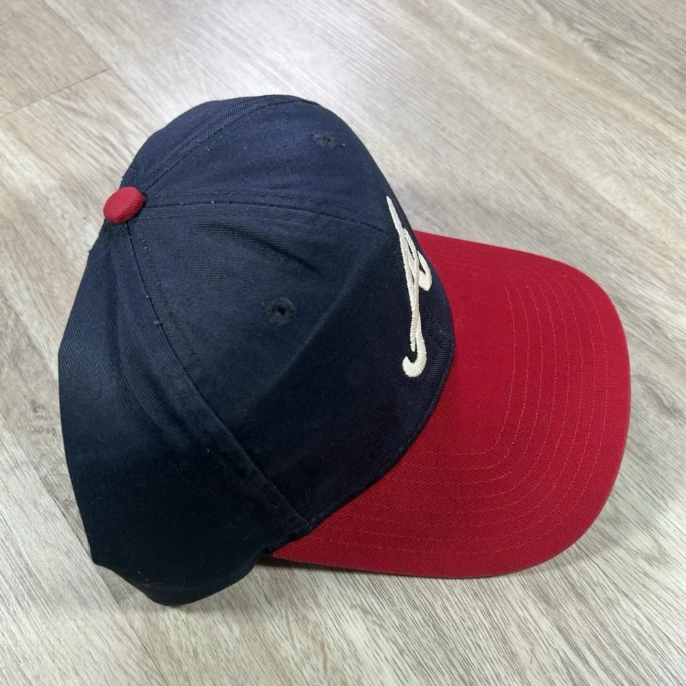 VTG Atlanta Braves Snapback Hat MLB Baseball Twins‎ Enterprise Blue Red Cap